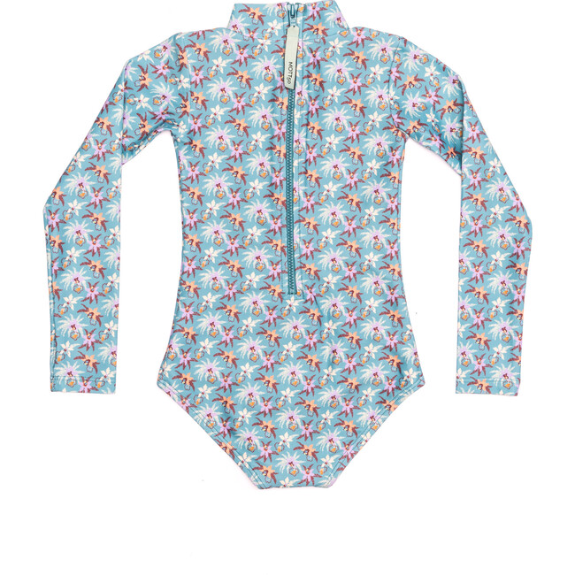 Mini Kelly Girls Long Sleeve One Piece, Royal Orchid