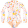Mini Kelly Girls Long Sleeve One Piece, Bleached Honeysuckle - One Pieces - 1 - thumbnail