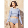 Women's Coco Crew Neck Rash Guard, Blue Mist - Rash Guards - 2