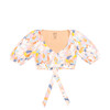 Women's Charlotte Puff Sleeve Swim Top, Bleached Honeysuckle - Two Pieces - 1 - thumbnail