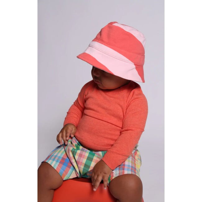 Baby Pibor Jersey Bucket Hat, Coral - Hats - 4