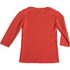3/4 Sleeve Ribbed Crew Neck, Coral - Shirts - 3