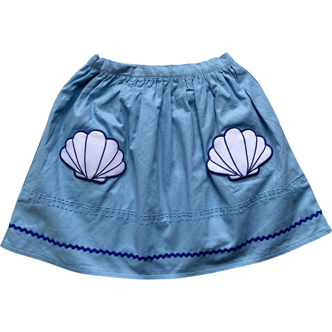 Scallop Skirt, Blue - Skirts - 1