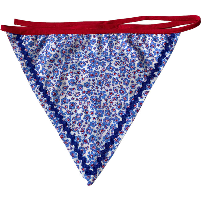 Rose Headscarf, Red and Blue