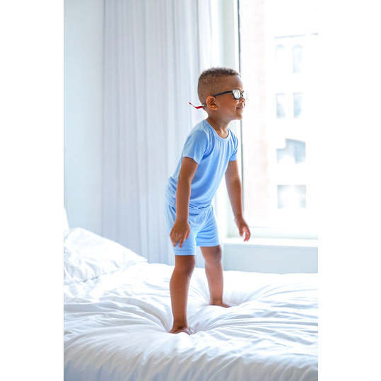 Short Toddler Pajama Set, Summer Blue