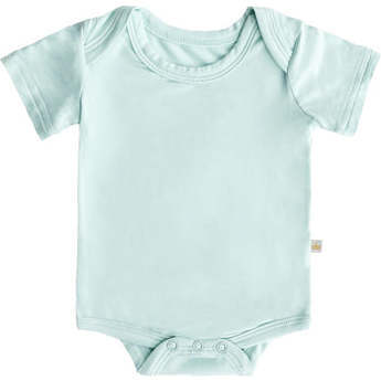 Solid Short Sleeve Bamboo Bodysuit, Mint - Bodysuits - 1