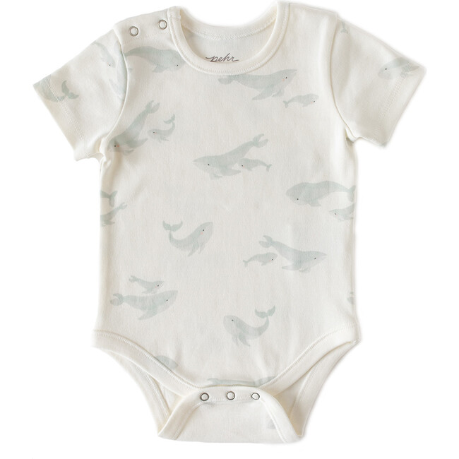Short Sleeve Snap One-Piece, Whale - Rompers - 1 - zoom
