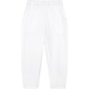 Crushed Cotton Trousers, White - Pants - 3 - thumbnail