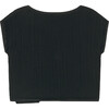 Quilted Crop Top, Black - Blouses - 2