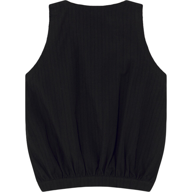 Crushed Cotton Sun Blouse, Black - Blouses - 2