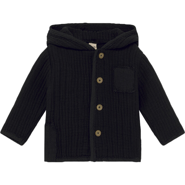 Baby Quilted Jacket, Black - Jackets - 1