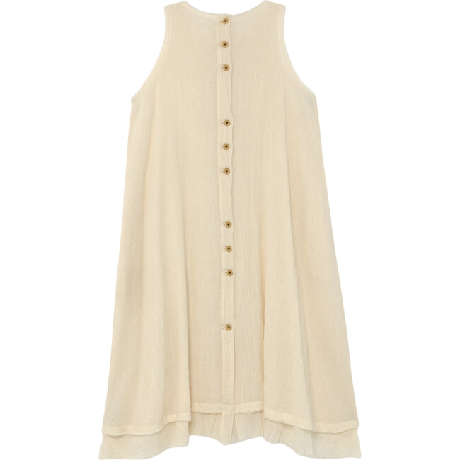Muslin Ruffle Dress, Cream - Dresses - 4