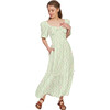 The Women's Kylie Dress, Celadon Floral Vine - Dresses - 1 - thumbnail