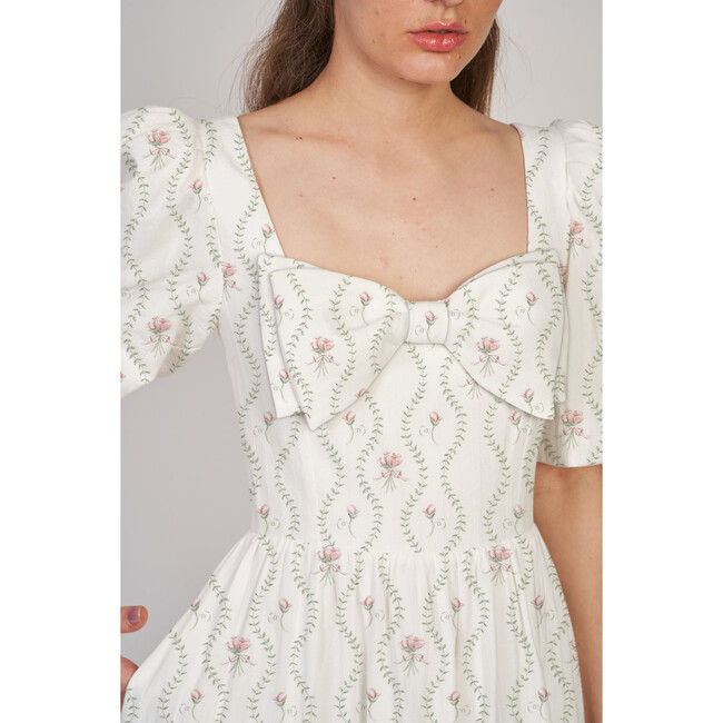 The Women's Kylie Dress, White Floral Vine - Dresses - 2