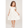 The Kylie Girls Dress, White Floral Vine - Dresses - 3