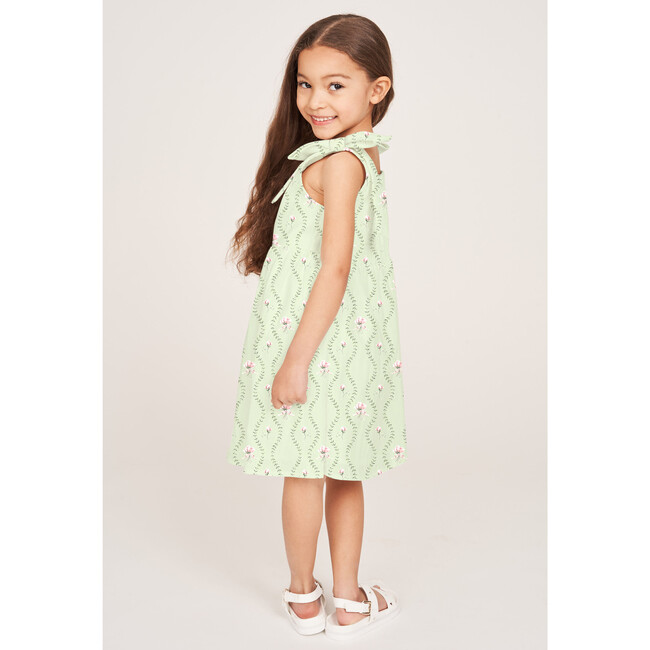 The Elizabeth Girls Dress, Celadon Floral Vine - Dresses - 4