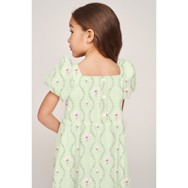 The Kylie Girls Dress, Celadon Floral Vine - Dresses - 4