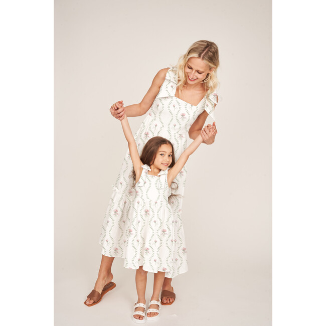 The Elizabeth Girls Dress, White Floral Vine - Dresses - 4