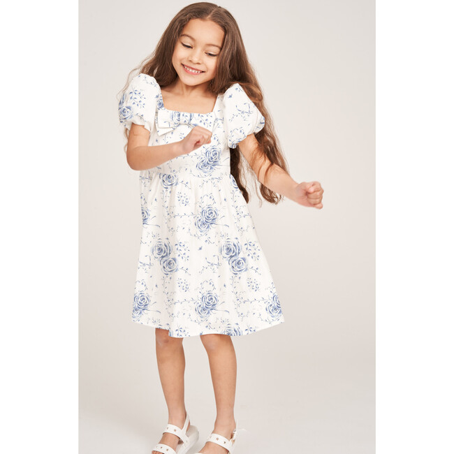 The Kylie Girls Dress, Blue Heirloom Floral - Dresses - 5