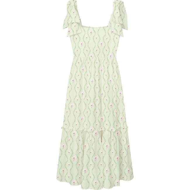 The Women's Elizabeth Dress, Celadon Floral Vine - Dresses - 1
