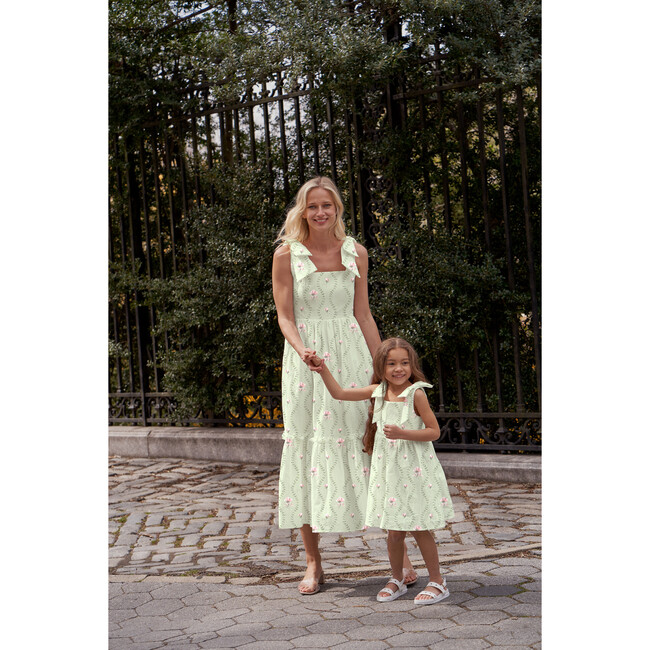 The Women's Elizabeth Dress, Celadon Floral Vine - Dresses - 2