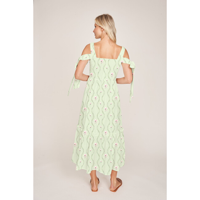 The Women's Audrey Dress, Celadon Floral Vine - Dresses - 3