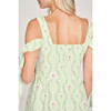 The Women's Audrey Dress, Celadon Floral Vine - Dresses - 4