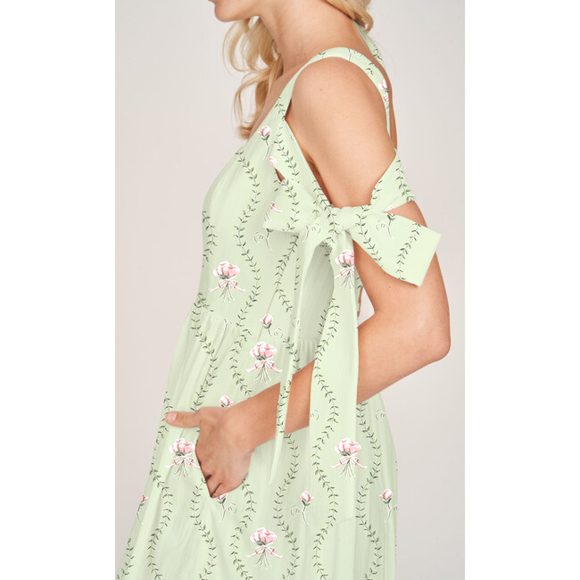 The Women's Audrey Dress, Celadon Floral Vine - Dresses - 5