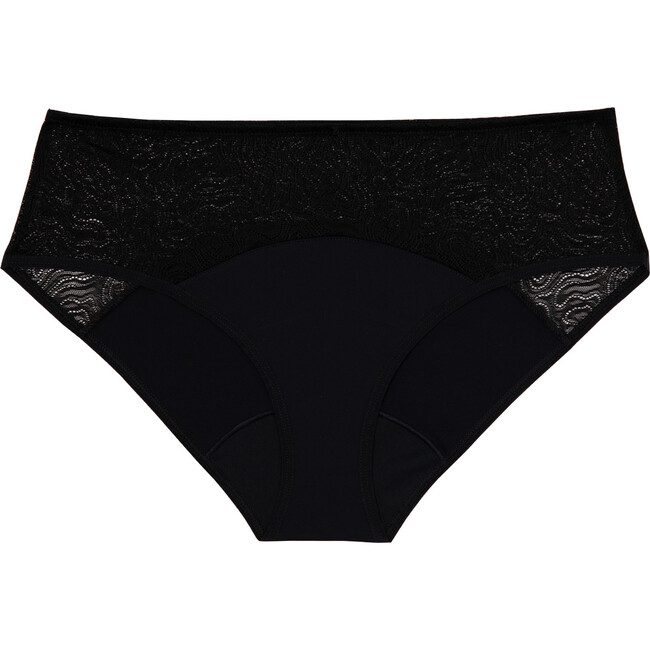 Leak Proof Period Lace Hipster, Volcanic Black - Period Underwear - 1