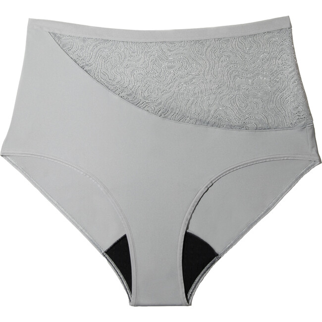 Leak Proof High Waisted Period Brief, Pebble Grey