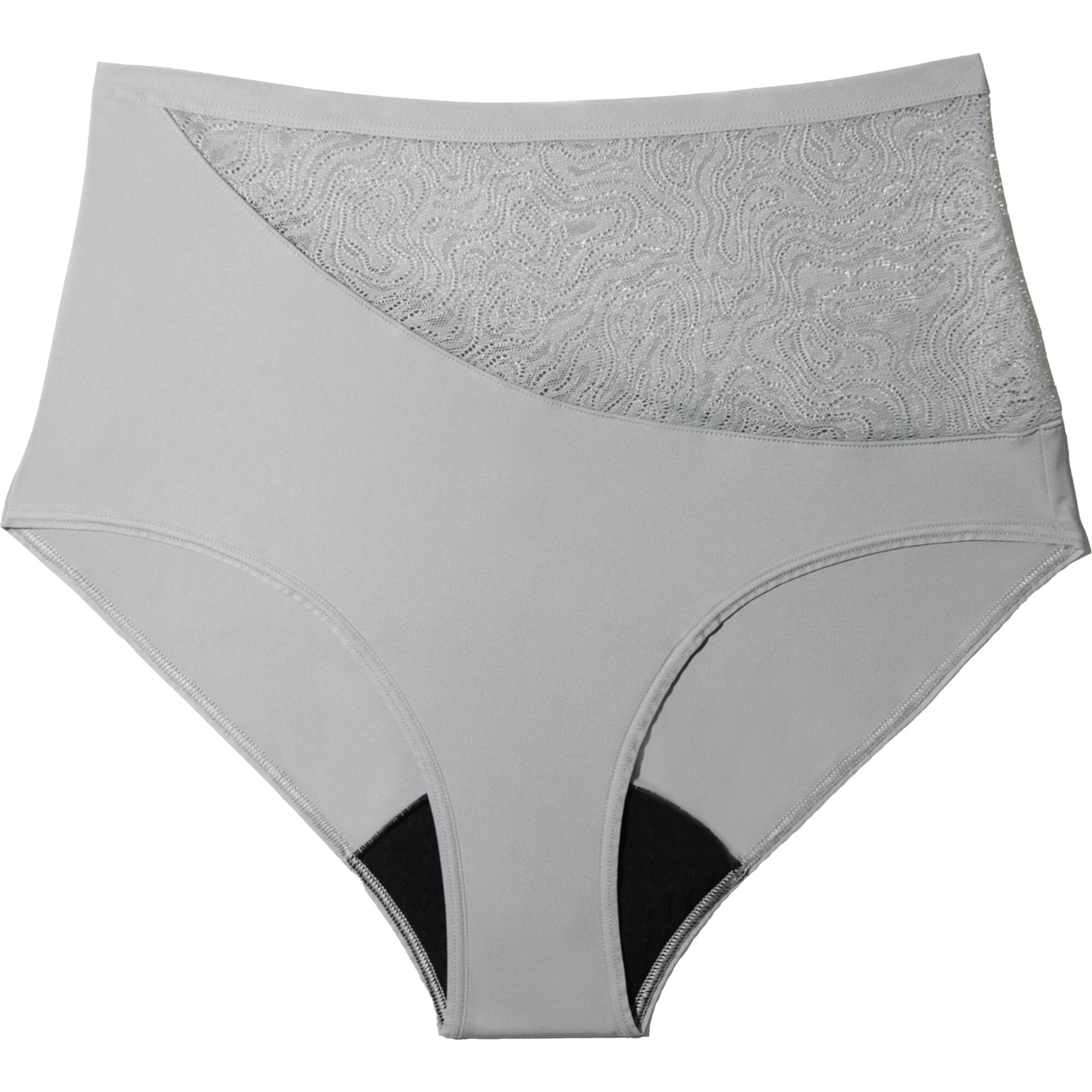 Leak Proof High Waisted Period Brief, Pebble Grey - Period Underwear - 1