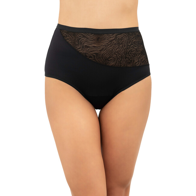 Leak Proof High Waisted Period Brief, Volcanic Black