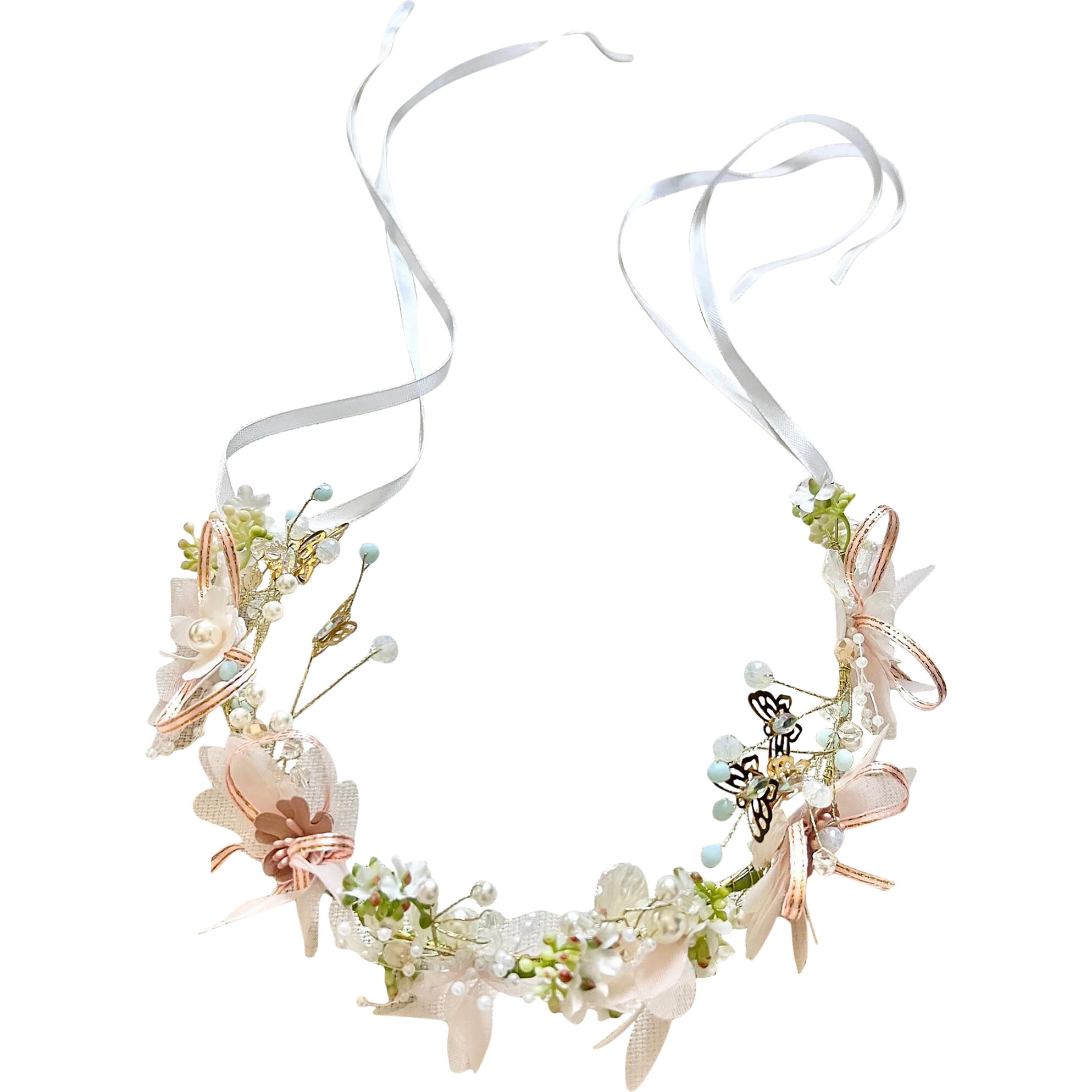 Butterfly Hair Wreath, Pastel - Hair Accessories - 1