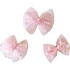 Organza Bow Hair Clip Set, Pink - Hair Accessories - 1 - thumbnail