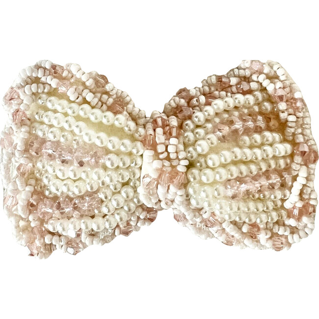 Hand Made Pearly Bow Hair Clip, Pink