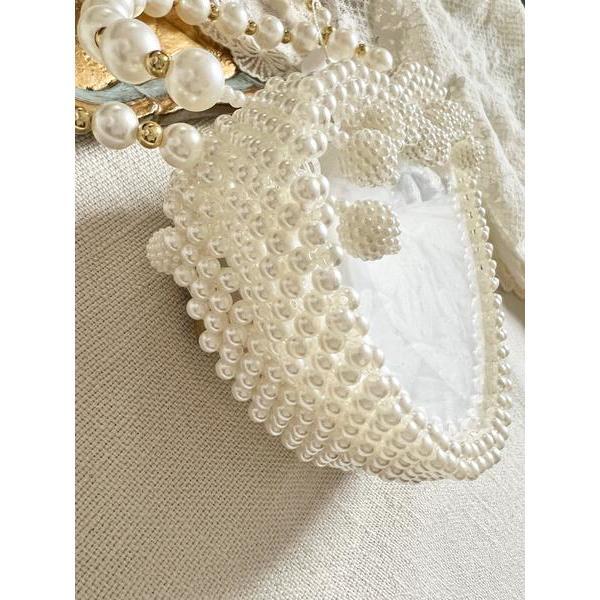 Fancy Pearly Purse, Clear - Bags - 2