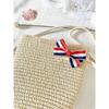 Stripped Bow Straw Bag, Red/White/Blue - Bags - 2