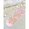 Organza Bow Hair Clip Set, Pink - Hair Accessories - 2