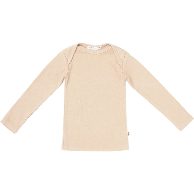 The Ribbed Lap Tee, Oat - Tees - 1