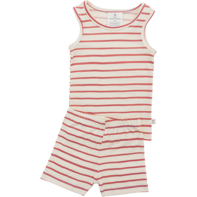 Merino Wool Short Johns, Rosebud Stripe - Mixed Apparel Set - 1