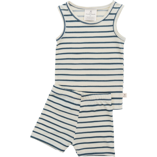 Merino Wool Short Johns, Marine Stripe - Mixed Apparel Set - 1