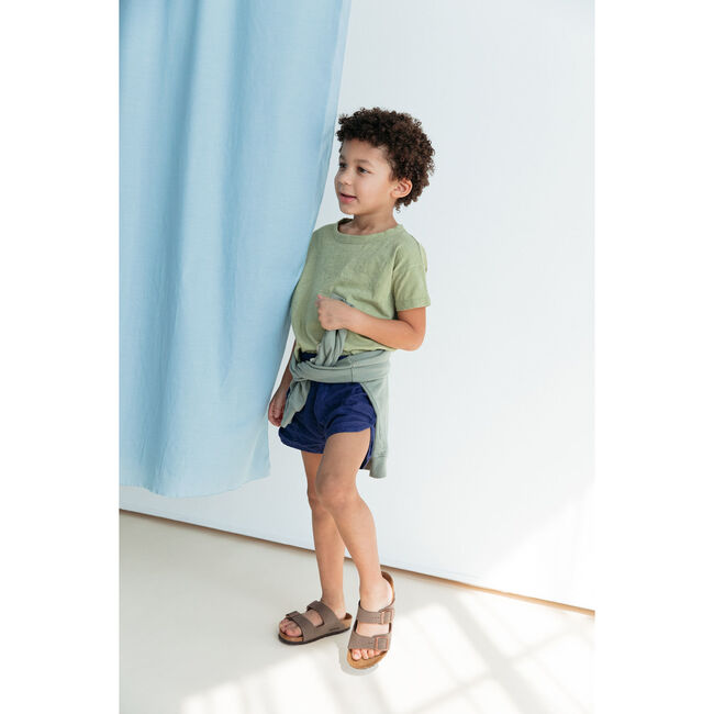 Linen Track Shorts, Marine - Shorts - 2