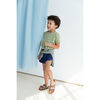 Linen Track Shorts, Marine - Shorts - 2