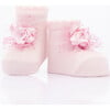 3pc Ribbon Rose Socks Set, Pink - Socks - 3