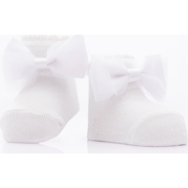 3pc Tulle Bow Socks Set, Pink - Socks - 4