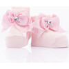 3pc Crystal Bow Socks Set, Pink - Socks - 3