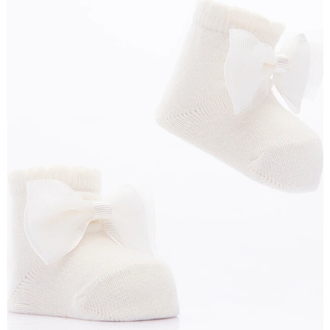 3pc Tulle Bow Socks Set, Pink - Socks - 5