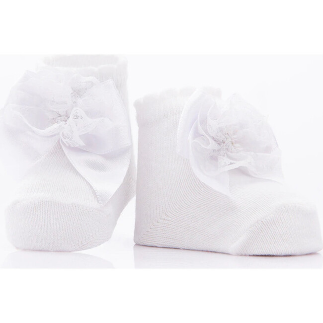 3pc Lace Bow Socks Set, Pink - Socks - 4