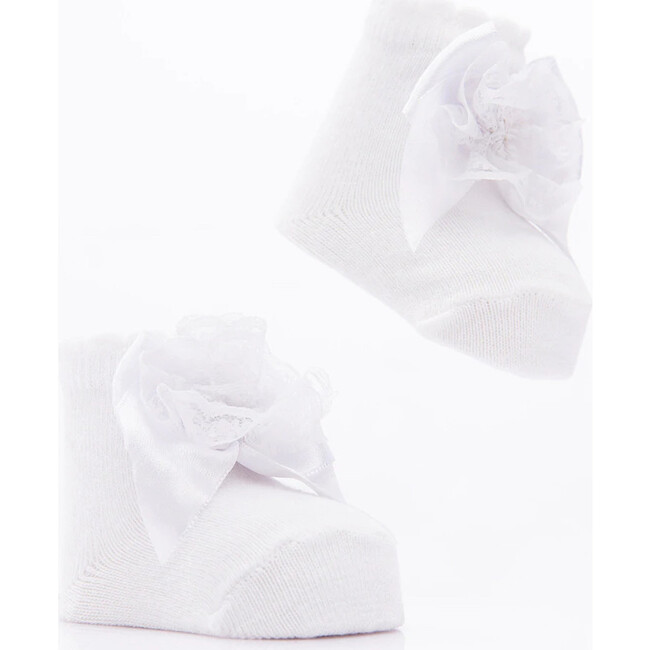 3pc Lace Bow Socks Set, Pink - Socks - 7