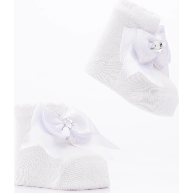 3pc Crystal Bow Socks Set, Pink - Socks - 7